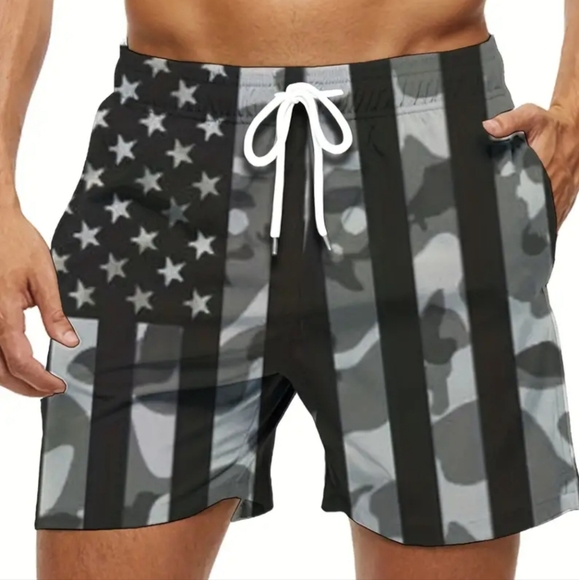 Camo Unisex Lightweight Drawstring Shorts With Pockets Various Sizes #M-95 - Picture 4 of 11